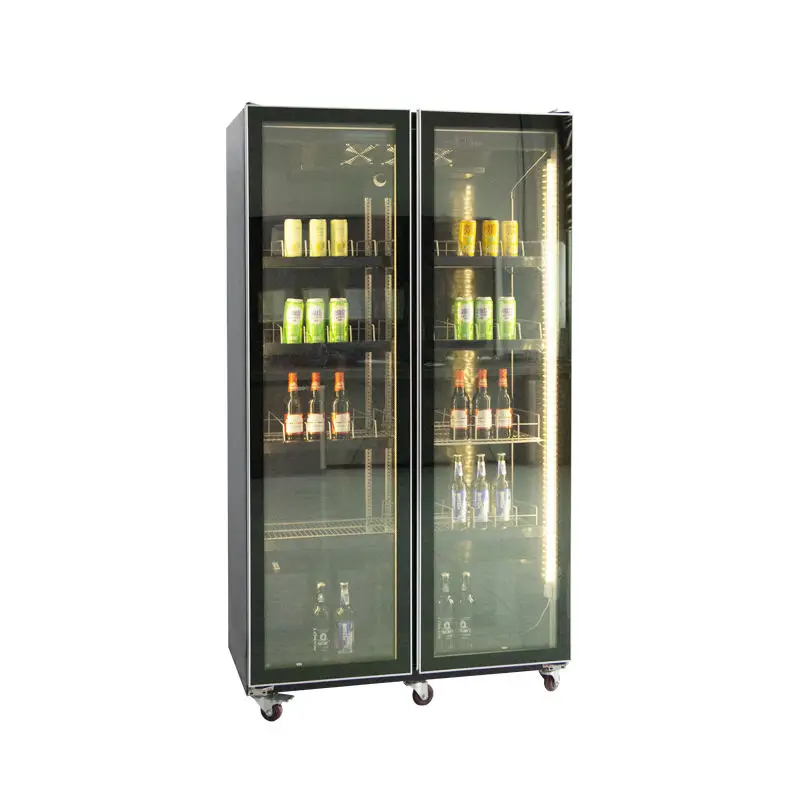 For Commercial Glass Door Drink Refrigeration Upright 1/2/3/4 Door Drinks Beer Display Cooler for Supermarket  Bars m