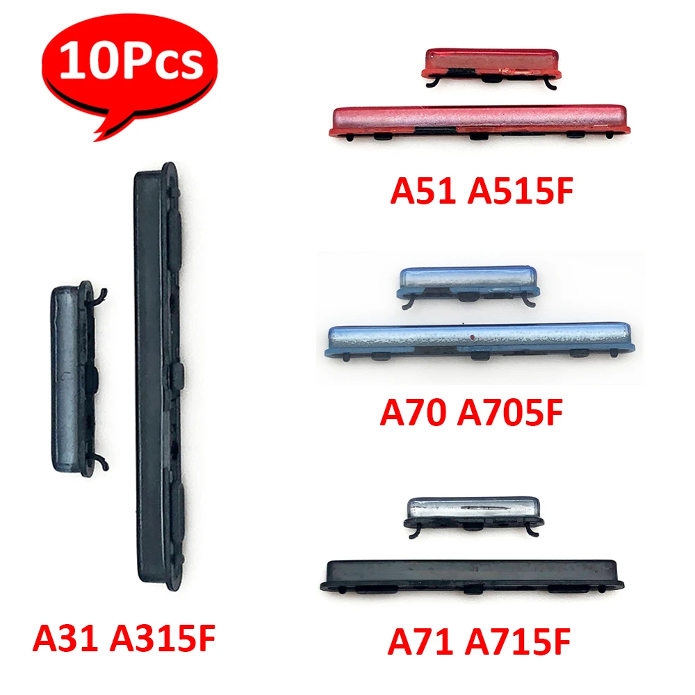 

10Pcs，New Volume Power ON / OFF Side Buttton Key Set Replacement Part For Samsung A31 A315F A51 A515F A70 A705F A71 A715F