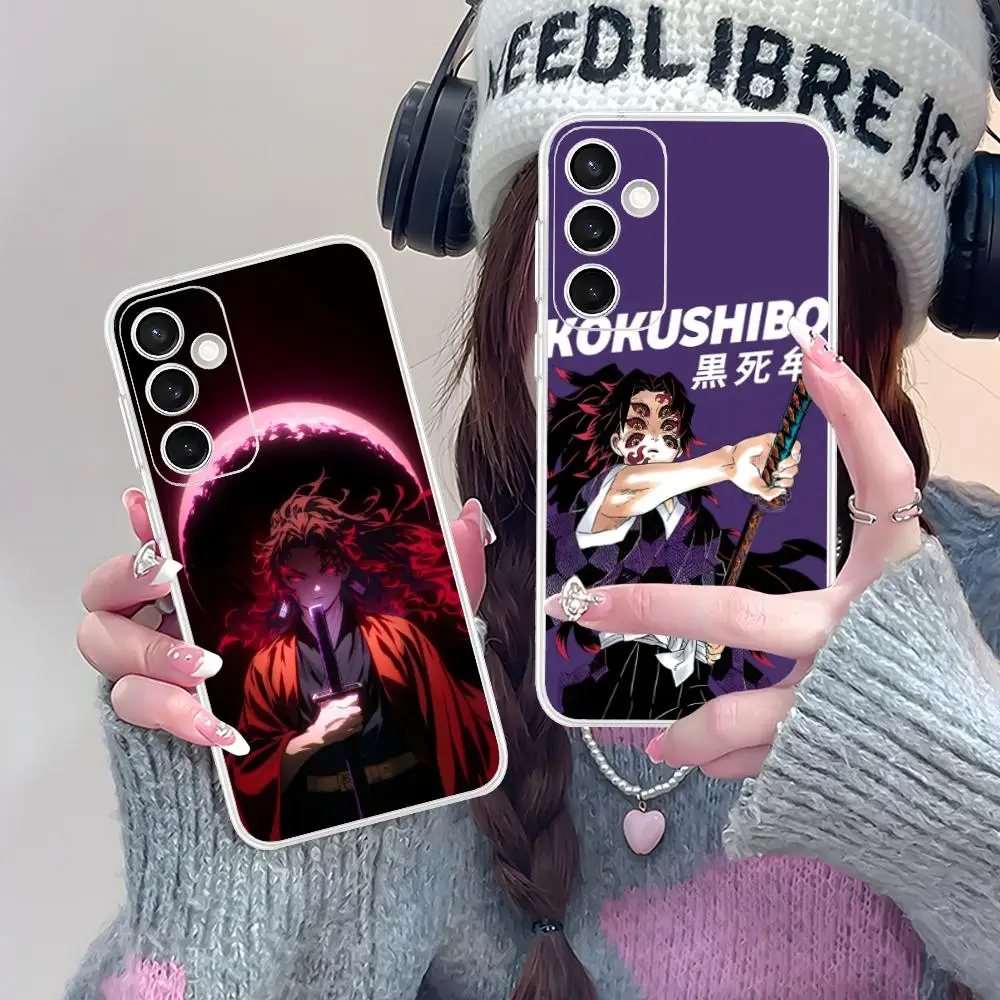 

Demon Slayer Kokushibo Phone Case for Samsung Galaxy S25 S24 S23 S22 S21Plus FE Ultra Clear Colour Protective Luxury Smartphone
