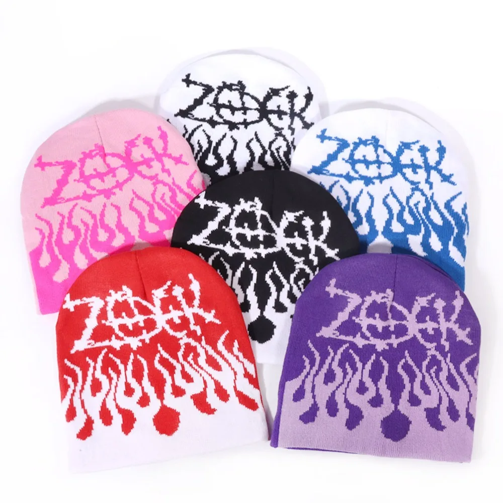 

Персонализированная модная и модная жаккардовая вязаная шапка Y2K для мужчин и женщин, сохраняющая тепло осенью и зимой.