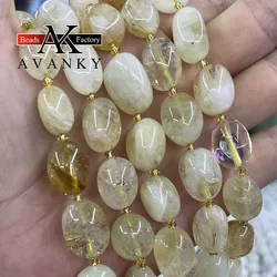 10-15mm Natural Citrine Crystal Conformal Irregular Faceted Loose Beads For Jewelry Making DIY Necklace Bracelet 15''