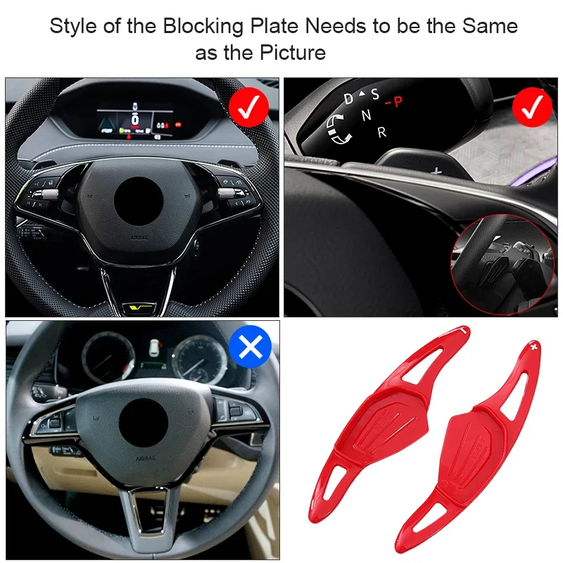 Car Steering Wheel Shift Paddle For Skoda Octavia A8 MK4 RS VRS 2020-2023 Karoq Kodiaq ENYAQ IV ABS Extension Shifters Accessory