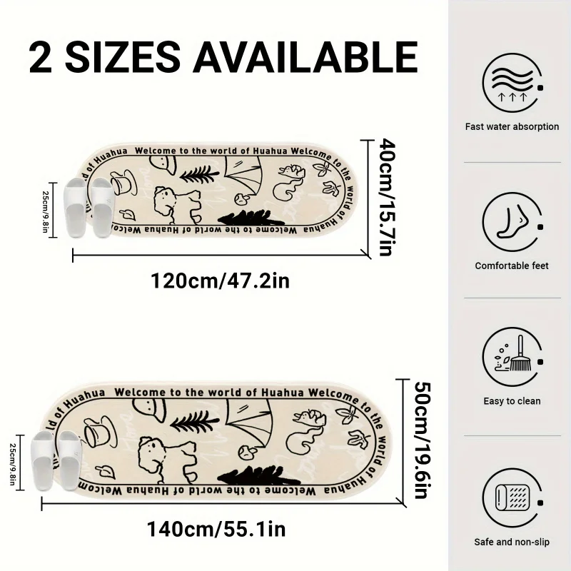 

Плюшевый овальный коврик VIKAMA, черно-белый, с минималистичным дизайном в виде щенка, мягкий и удобный прикроватный коврик для спальни