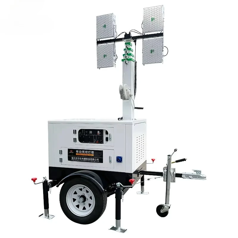 Diesel Lighting Tower Low Fuel Consumption 4pcs High Bright LED Lamps Mining Site All Night Continuous Illumination Machine view 6
