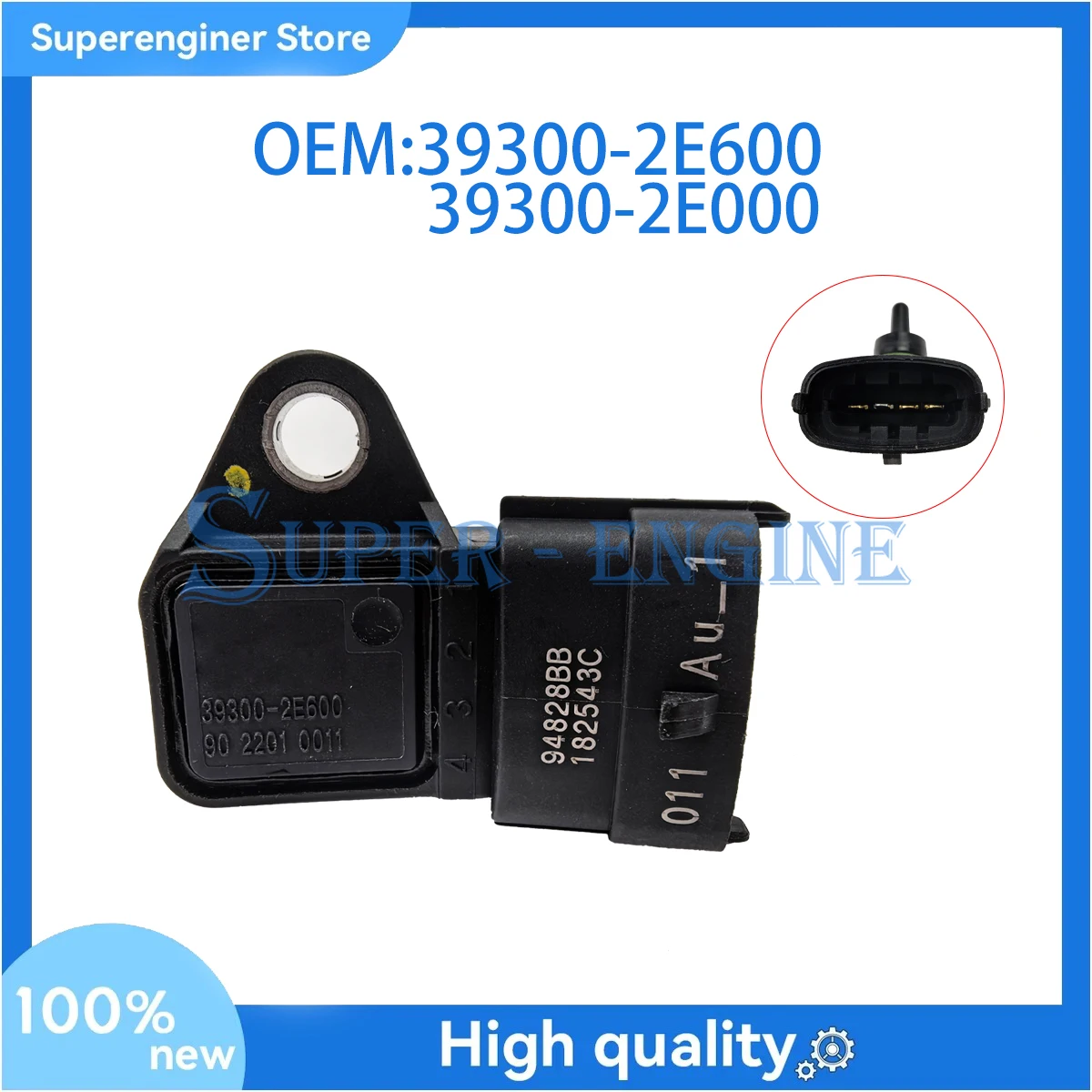 

39300-2E600 39300-2E000 Intake Pressure MAP Sensor for HYUNDAI Niro Plastic Metal Black 393002E600 39300-03000,39300-2B100