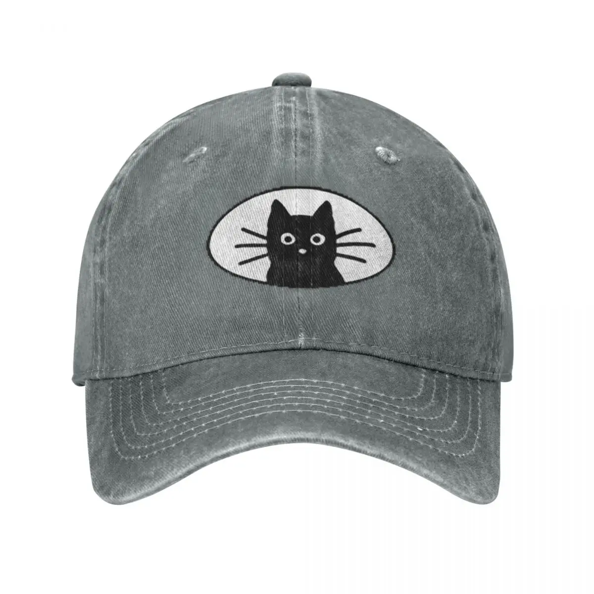 

Black Cat Face Baseball Caps Fashion Denim Fabric Hats Outdoor Adjustable Casquette Sports Baseball Cowboy Hat for Unisex