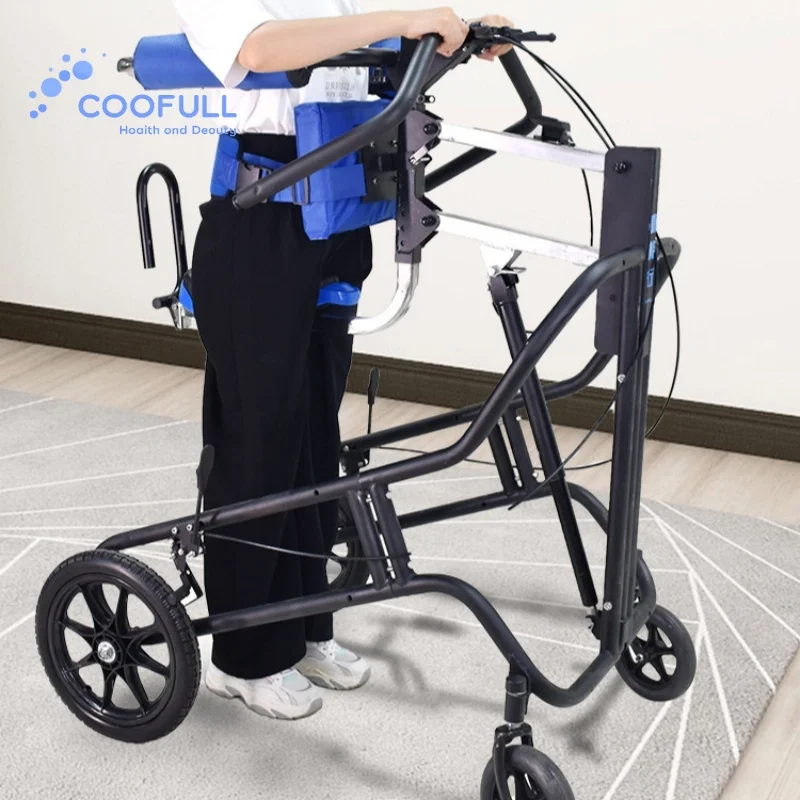Coolfull Gait Training Walking Aid Adjustable Height Elderly Mobility Rehabilitation Equipment Disability Assistive Device Steel