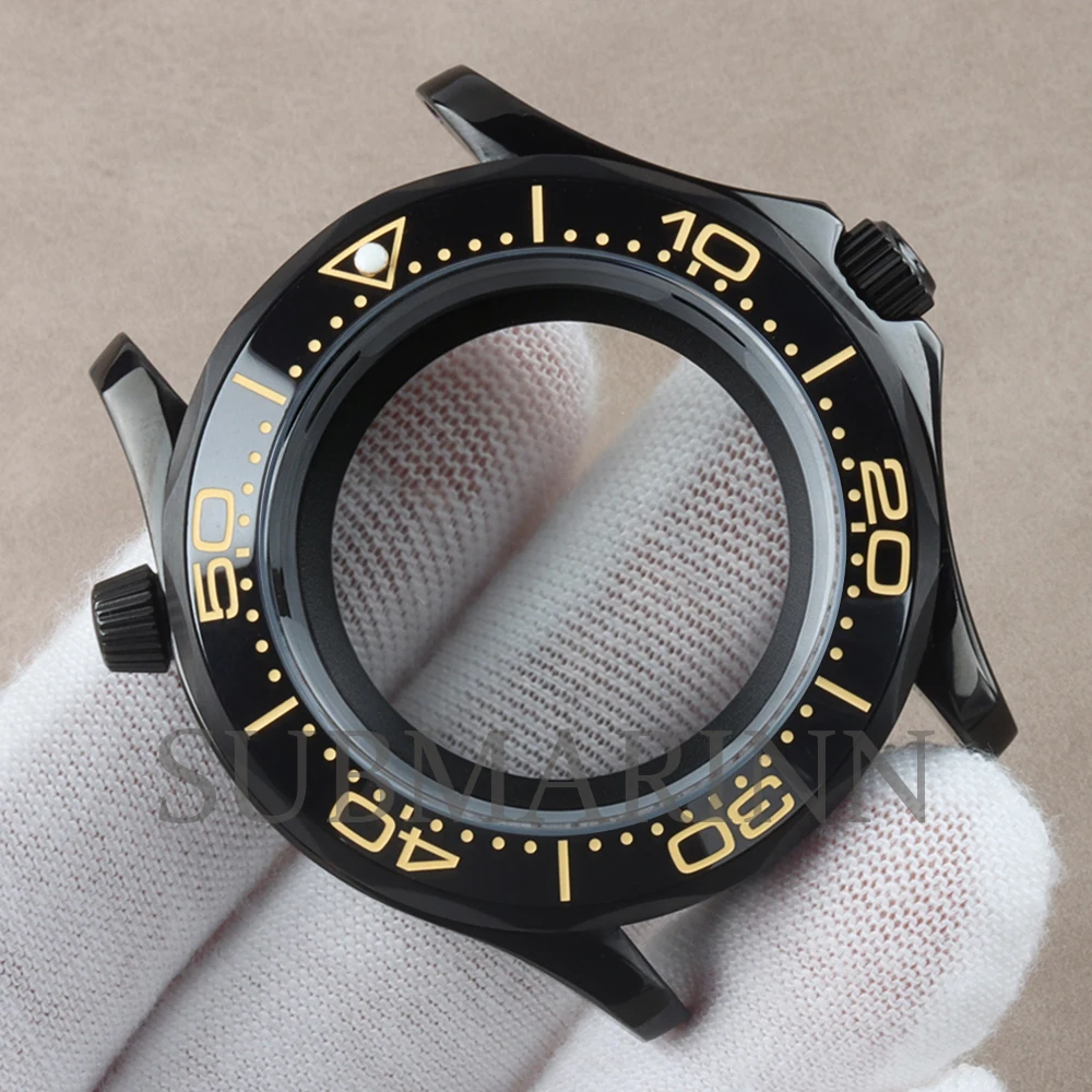 ブラック-41mm-nh35-ケース-ステンレススチール-10atm-ダイバーウォッチケース-セイコー-シーマスター-300-nh35-nh36-自動巻きムーブメント-31mm-ダイヤル用