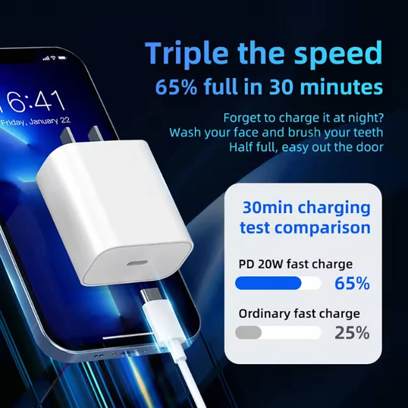 20W PD Charger Quick Charging Type C Fast Charging Adapter For iPhone 14 13 12 Pro Max 8 Plus XR Phone Adapter Phone Accessories