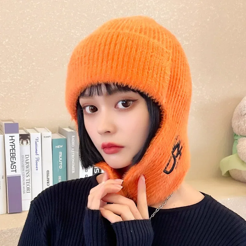 2024 Winter Keep Warm Bomber Hat Women Winter Aviator Trooper Velvet Warm Ear Protection Beanies Russian For Women Earflap Caps