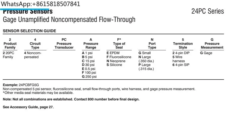 24PCFFA2G pressure sensor original genuine product