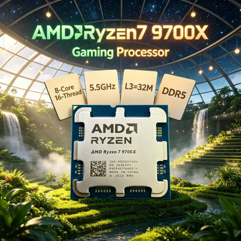 AMD Ryzen 7 9700X 8-Core 16-Thread Gaming CPU 4NM Up to 5.5GHz L3=32M DDR5 PCIe 5.0 Socket AM5 3.8GHz 65W