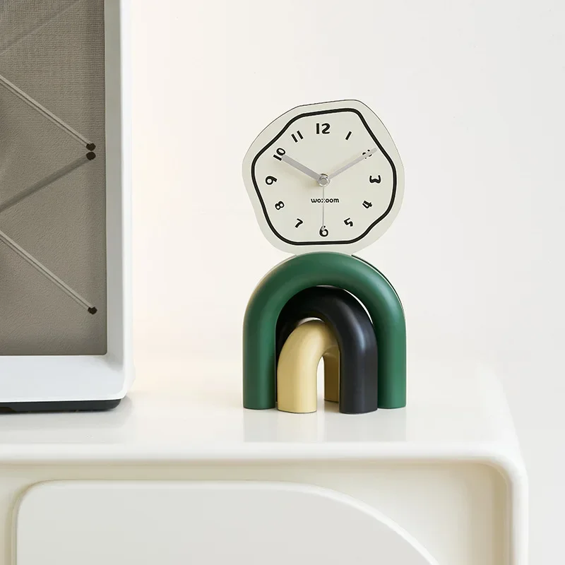 

Quasi-cream wind living room tabletop ornament home decoration clocks and watches TV cabinet entrance creative clock
