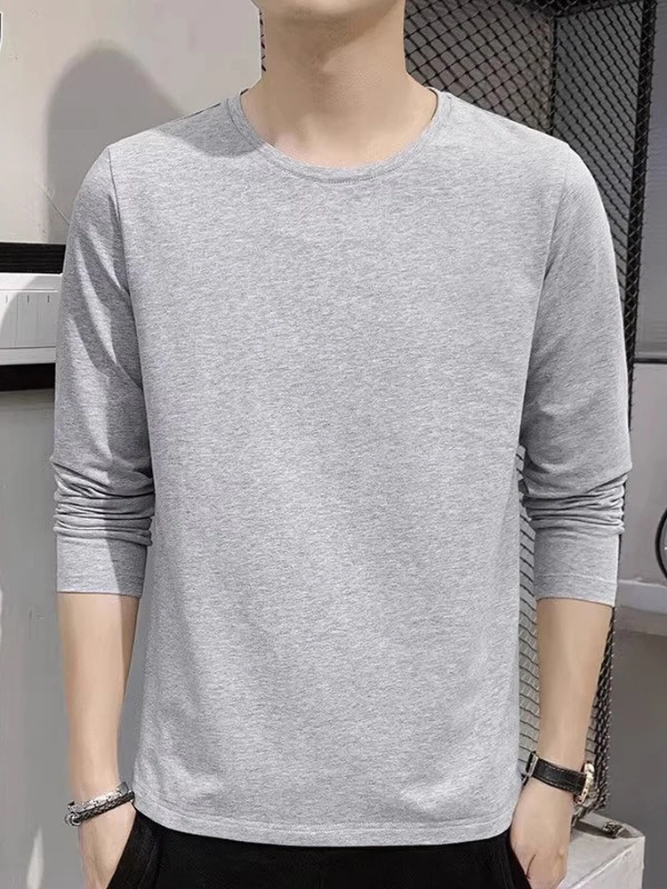 

Long Sve T-irt Men's Base Layer irt round Ne Winter New Sle Inner Wear Casual Loose Fit Cotton Polyester B...