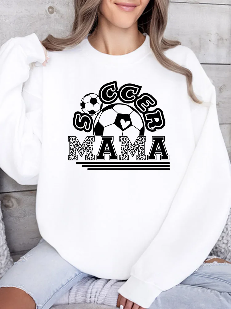 

Женская толстовка Soccer Mama с круглым вырезом, повседневный пуловер с длинными рукавами, свободный крой, для ежедневной носки