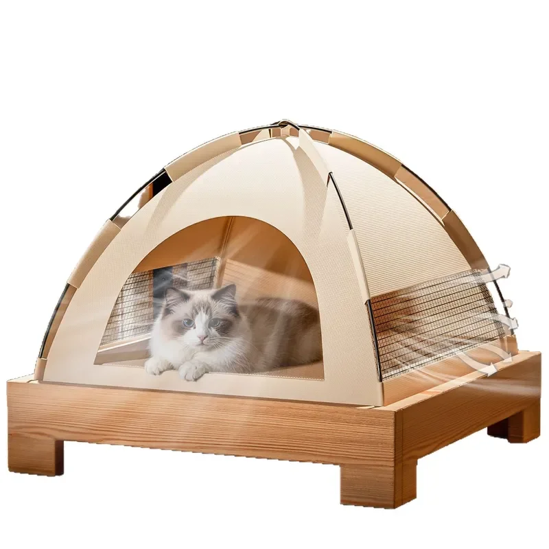 Foldable Pet Tent Nest Detachable Sunshade Bed for Indoor Outdoor Use All Season Closed House