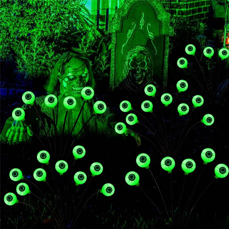 

2Pack 20LED Solar Halloween Pathway Light Swaying By Wind,Waterproof Solar Halloween Stake Light For Garden Yard Patio Durable C