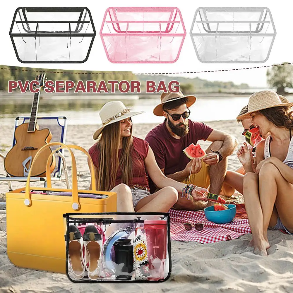 

Beach Bag PVC Multi-function Thickened Divider Bag With Holes For Waterproofing Dustproof Portable Camping Travel Storage B R2Y4