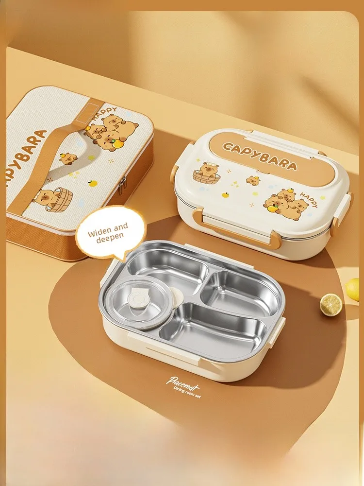 

New Insulated Lunch Box for Elementary And Middle School Students Portable Meal Tray Cute Divided Carent Stainl Steel