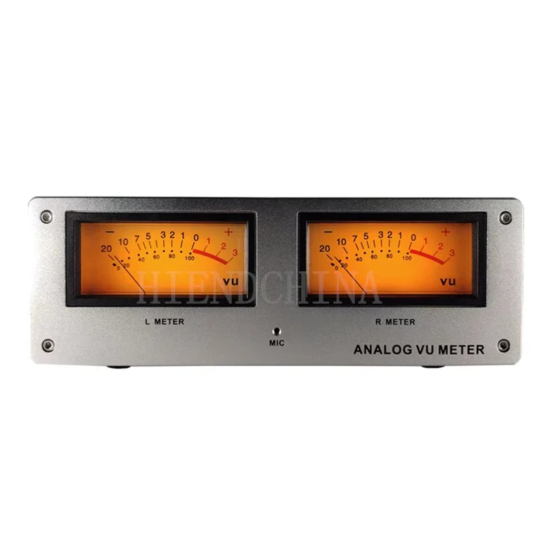 ZV-03 MIC-73 Sound Control Square VU Meter Head Level Meter Finished Machine Aluminum Alloy Panel LED Warm Backlight Wiring Free