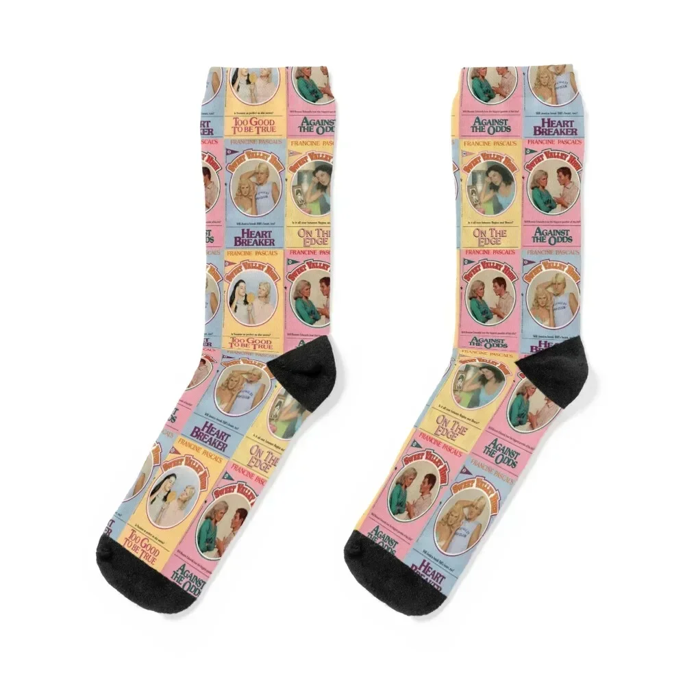 Vintage Sweet Valley High Book Series Covers Pattern Socks tennis gifts with print Hiking boots Designer Man Socks Women's