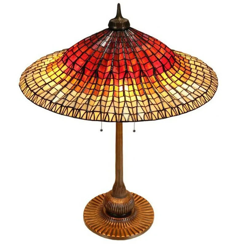 

Lotus leaf living room villa all copper base handmade LED desk lamp