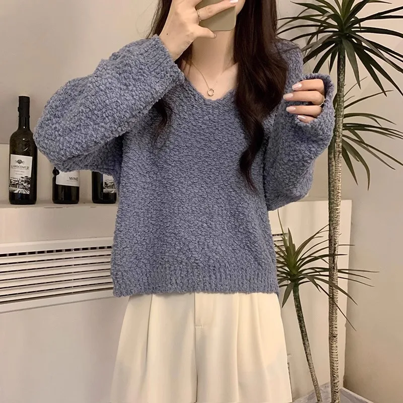 

Pink ort V-Ne Knitted Base irt Women's Autumn Winter Loose Inner Wear Sweater Sli Top Commute Winter Thiened Long...