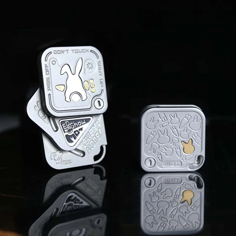 Angry Rabbit Triple-Layer EDC Fidget Slider Magnetisch Push-Pull Zintuiglijk Speelgoed Stress Relief Slider voor ADHD Angst Office Desktop