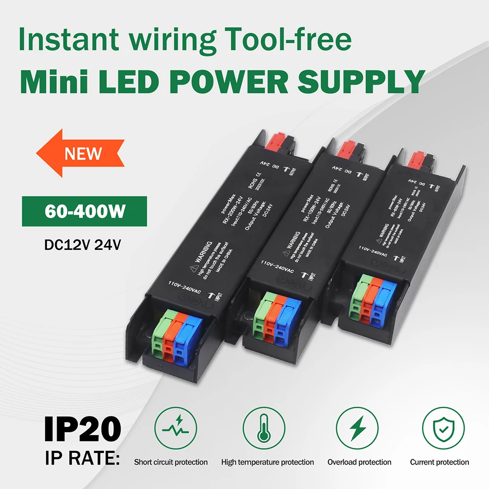 LED Transformer 12V 24V Transformer 60W 100W 200W 300W 400W Power Supply 110V 220V 230V AC to DC Adapter Driver Accessories