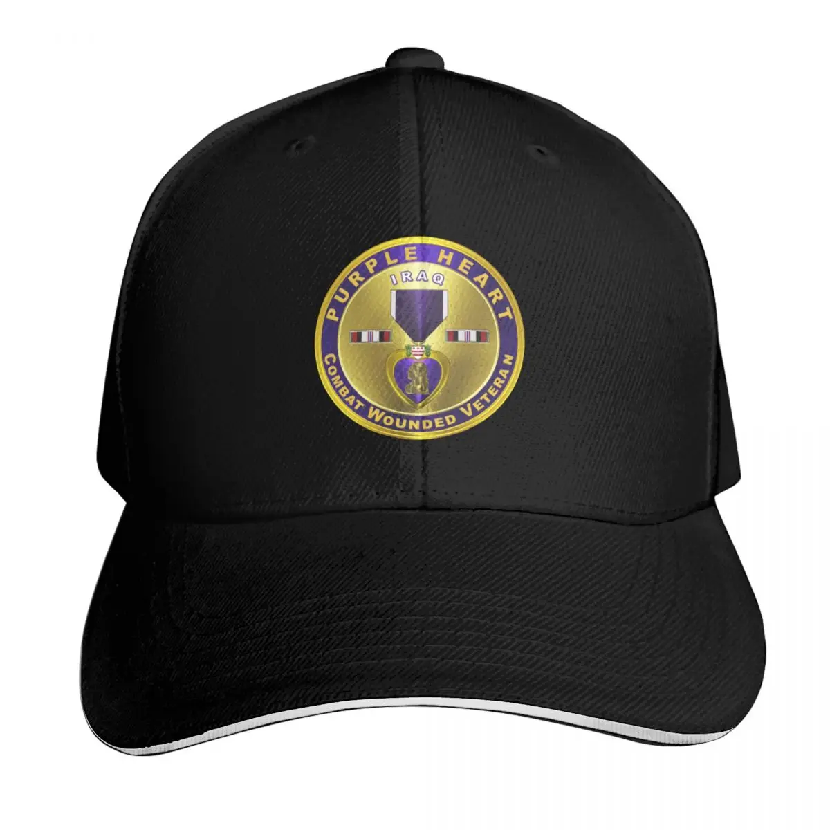 

Purple Heart Medal IRAQ Veteran Baseball Cap Luxury Brand Anime Hat Mountaineering sun hat Woman Men's
