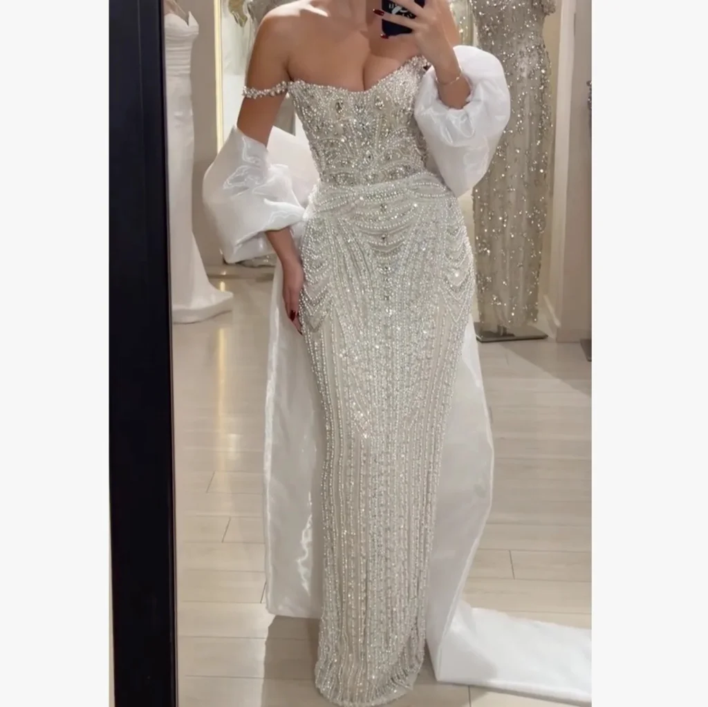 

Customized Luxury Long Beads Evening Dresses for Special Occasions Floor-Length Mermaid Women Gala Prom Party Gowns 2026
