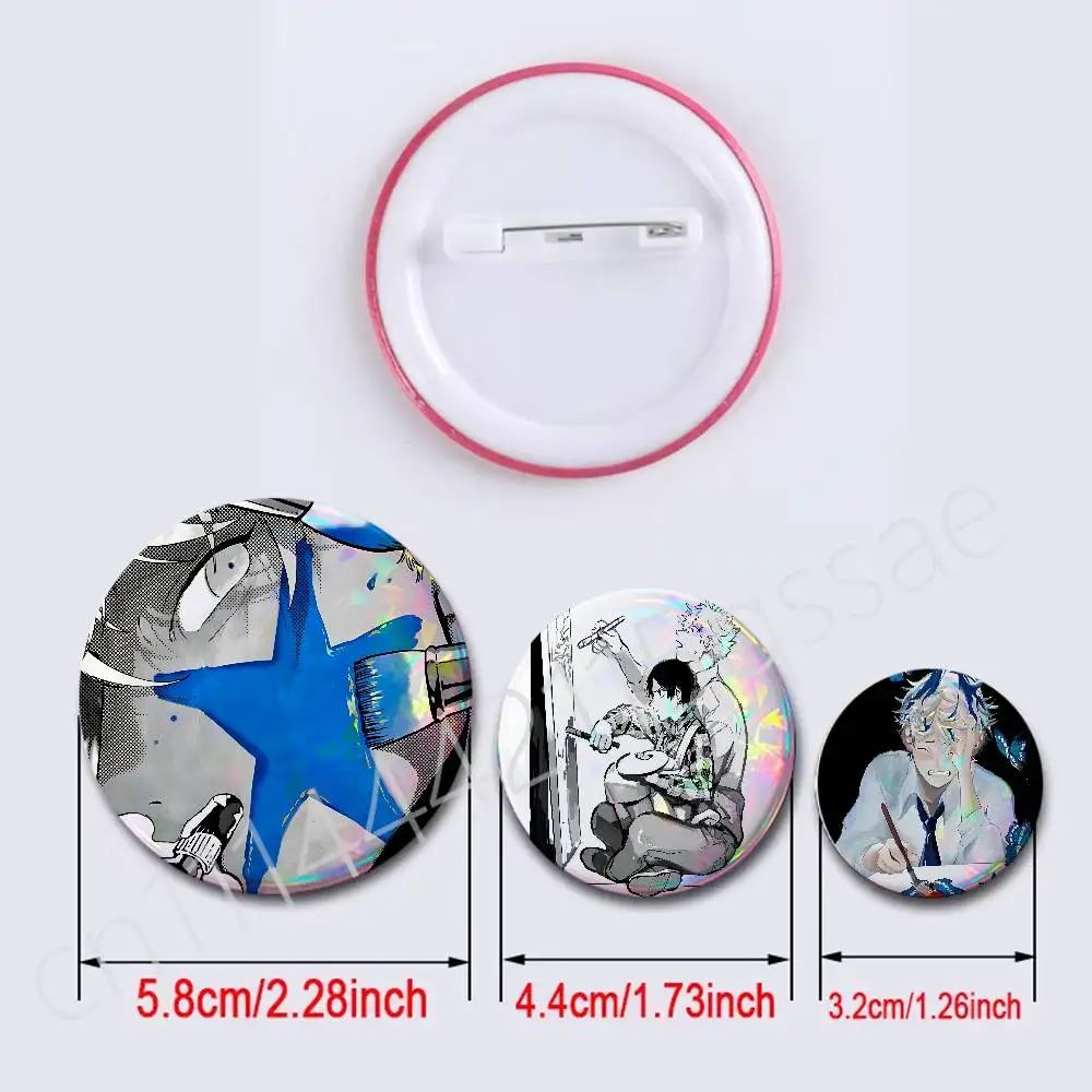 B-Blue P-Period 25/32/44/58/75mm Round Cosplay Pin Bag Decor Fans Collect Friends Gifts Brooch Souvenir