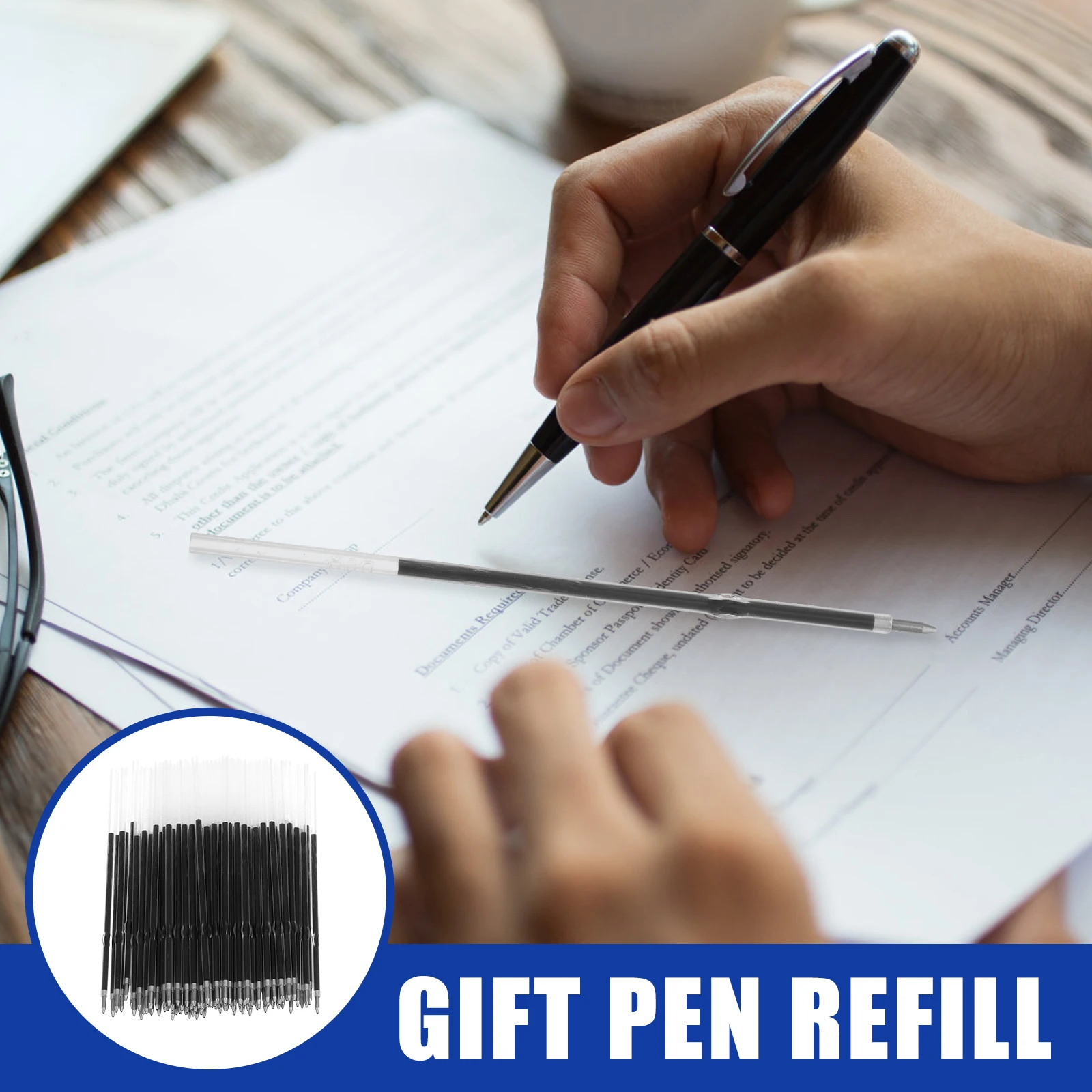 

100pcs Beadable Pen Refills Ink Smooth Writing Pen Refills for Plastic Bead Pens Student Teacher Present School Office Supplies