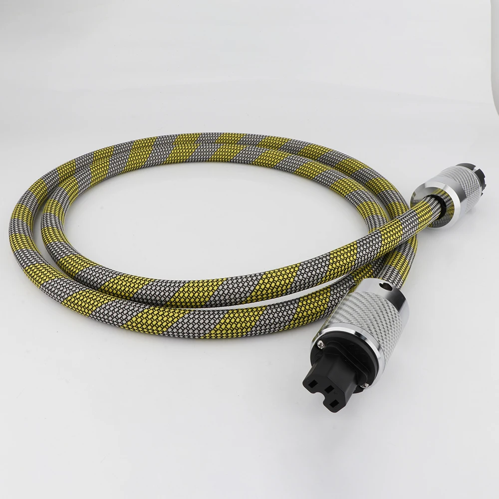 7N OFC HiFi-Netzkabel mit Rhodium-Carbonfaser IEC und EU/US-Stecker Schuko-Stromkabelverstärker/CD-Player – Detail 7