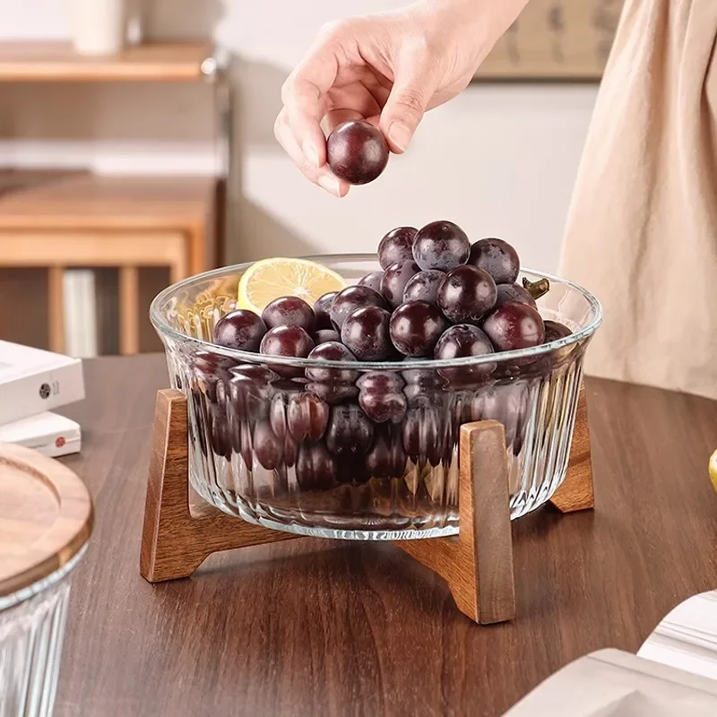 Large Glass Fruit Basin Fruit Tray Living Room Household Coffee Table Fruit Basket Candy Snack Tray