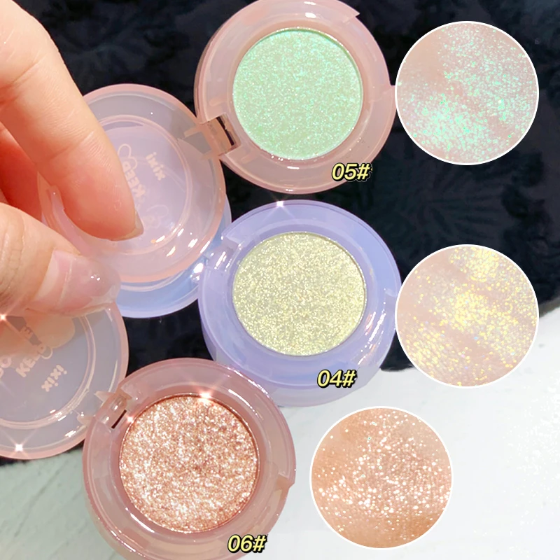 Diamond Highlighter Palette Gorgeous Glitter Eyeshadow Glossy Shiny Silkworm Shadow Shimmer Cowherd Weaver Eyes Makeup