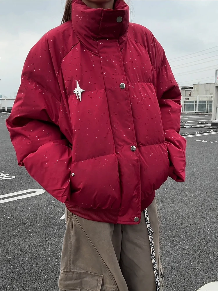 

Мужская пуховая хлопковая куртка American High Street Jaet Thi Warm Bread Sle, хлопковая верхняя одежда для пар, молодежное зимнее пальто