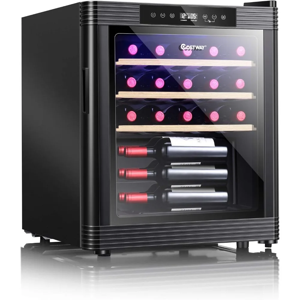 

2024 New 20 Inch Wine Cooler Refrigerator, 21 Bottles Freestanding Small Chiller Wine Cellar with 41℉- 64℉Temperature