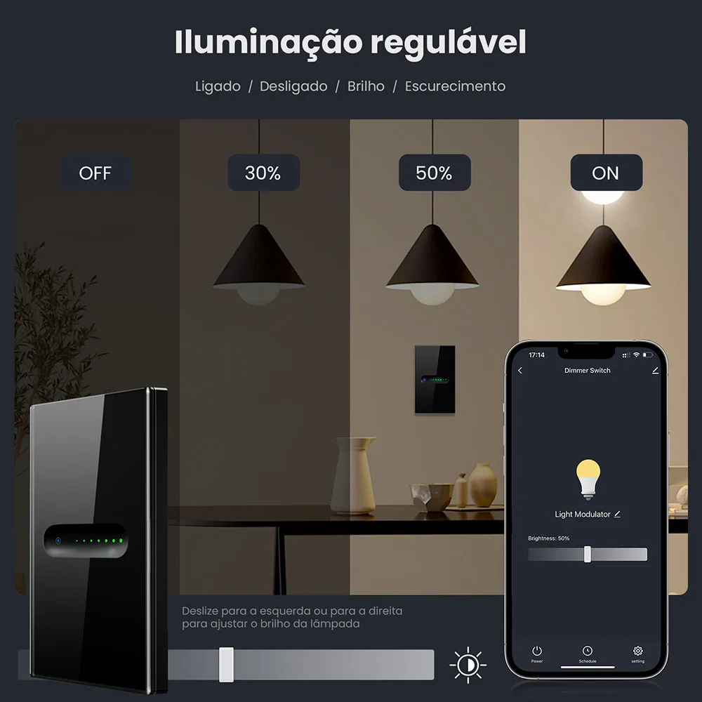 Imagem -03 - Miucda-tuya Wifi Interruptor Dimmer Inteligente 12 Gang Dimmer Interruptor de Luz Touch App Controle Remoto para Alexa Google Home