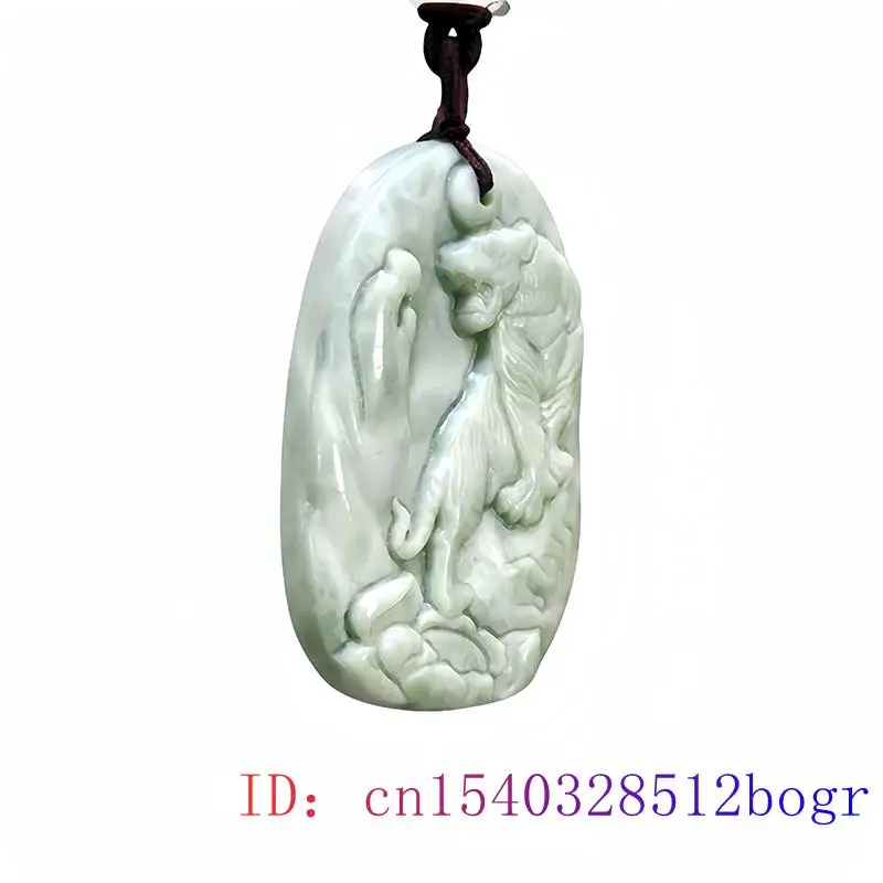 Green Real Natural Jade Tiger Pendant Necklace Gift Designer Gifts for Women Men Talismans Stone Amulet Carved Jewelry Charm