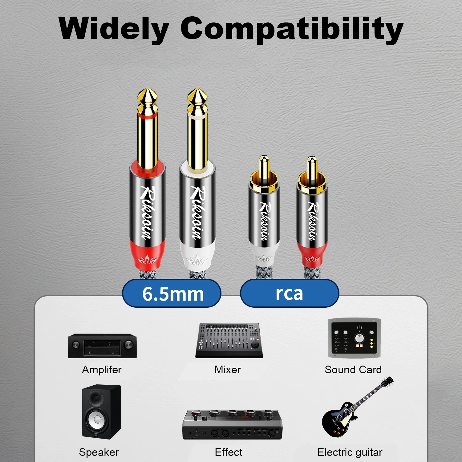 RCA To 1/4 Audio Cable Dual 1/4 Inch TS To Dual RCA Stereo Audio Interconnect Cable for Speaker Mixer Amplifier TV and More