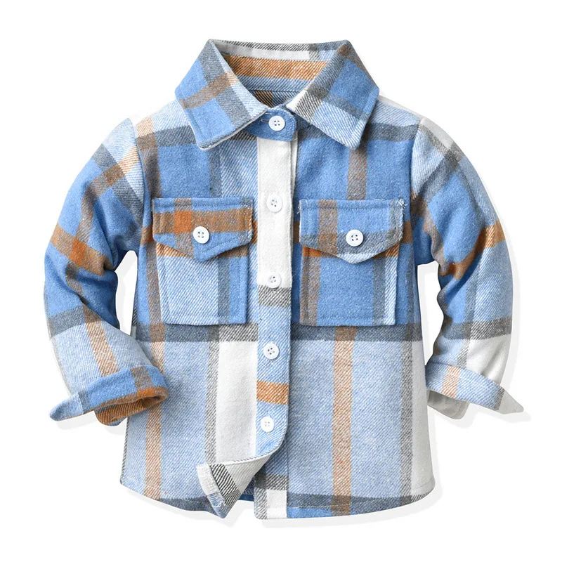 1-10 Years Baby Boys Shirts Spring Autumn Turndown Collar Kids Jacket Girls Princess Outerwear Birthday Gifts Children Clothing