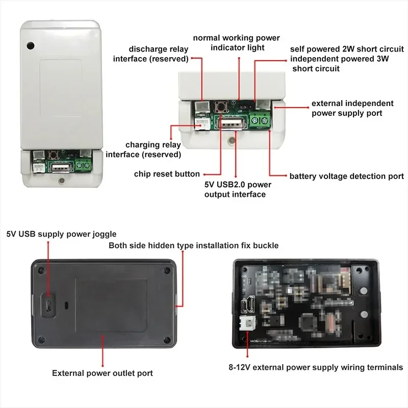 Multifunctional Wireless Coulometer 2.4 Inch 120V/500V 50/100/200/300/500A Wireless Battery Capacity Tester Ammeter Voltmeter