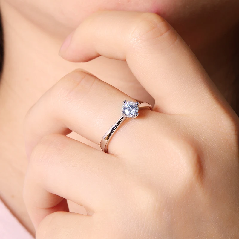 

Mark of Love 0.5 carat lab-grown diamond engagement ring, set in 925 sterling silver, a birthday gift for your girlfriend.