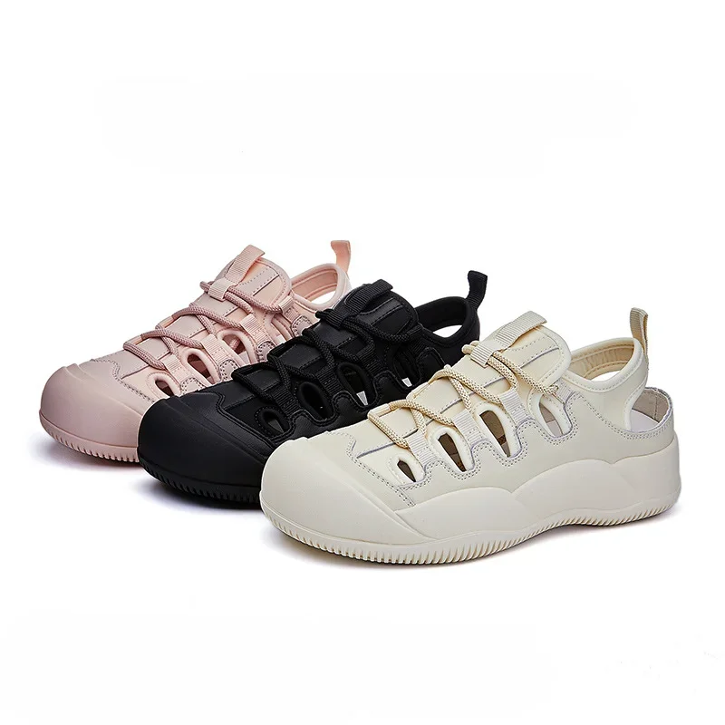 

Comfortable Women's Leather Sports Sandals Summer Breathable Toe Cap Beach Sandals Casual Women's Shoes