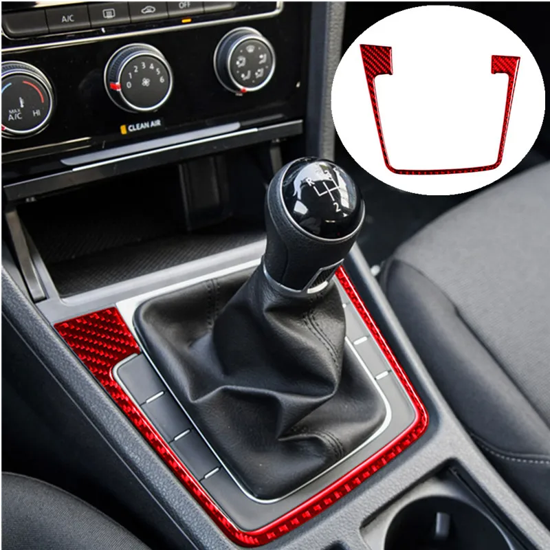 Car Interior Decoration Protection Carbon Fiber Red Sticker For Volkswagen VW Golf 7 GTI MK7 2014-2019 Styling Accessories