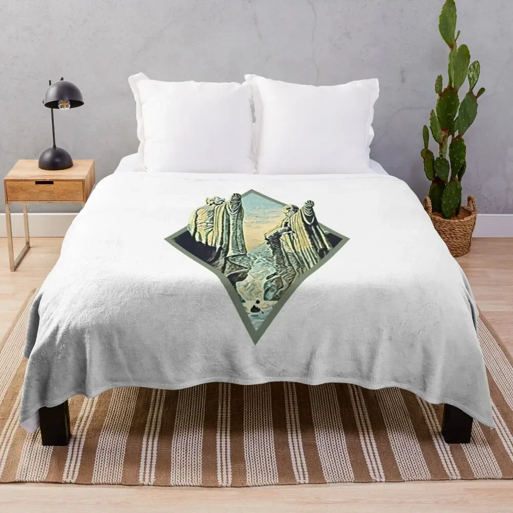 

Kings by the River - Digital Art - Diamond Frame - White Fantasy Throw Blanket Decorative Beds cosplay anime Travel Blankets