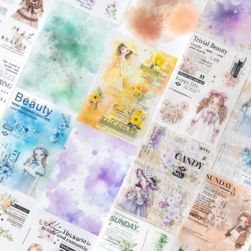 

20Pcs Set Ink Wash Blending Sticker Book Gradient Color Laptop Phone Case Decor Decals