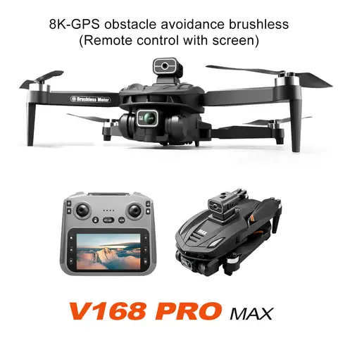 NEW V168 MAX GPS Drone Professional 8K Aerial Avoiding Obstacle With Large Screen Remote Control Folding Brushless Drone 10 best sales v168 - №2