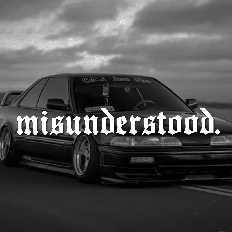 Наклейка-наклейка Misunderstood, баннер на лобовое стекло, виниловая, легко наносимая, автомобильная наклейка, белая и черная для автомобилей, грузовиков, стен, мотоциклов